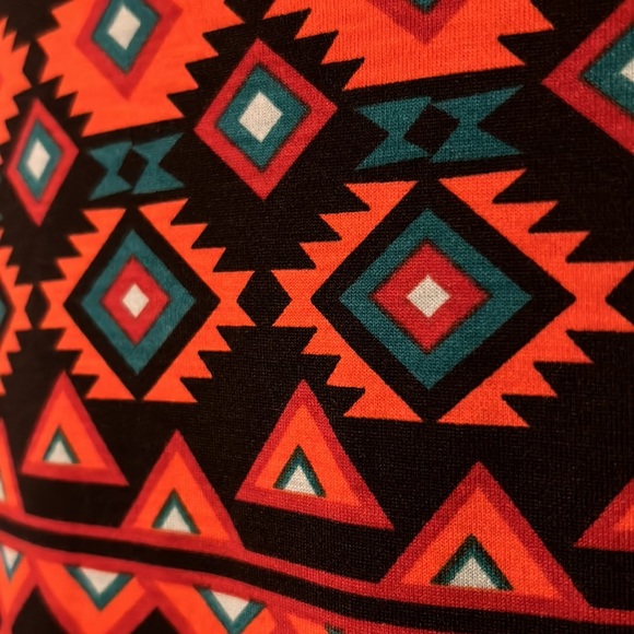 NWT Lularoe Carly Hi-Lo dress Sz XS in rust/green/black multi - Picture 2 of 5